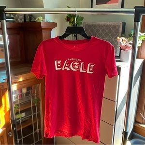 American Eagle - Short Sleeve Graphic-Tee; Red, XS